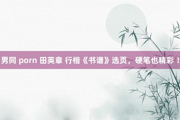 男同 porn 田英章 行楷《书谱》选页，硬笔也精彩 ！